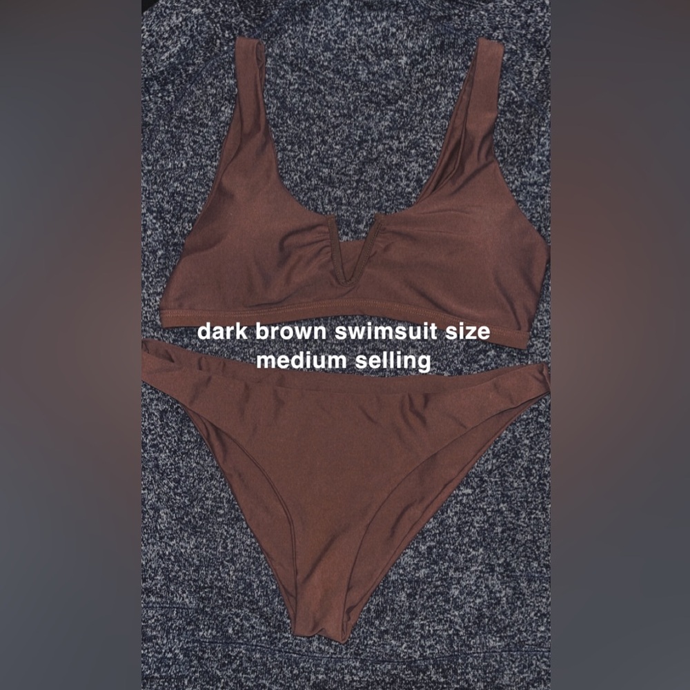 brown form fitting swimsuit